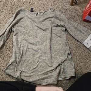 Women's Gray Top with Lace Detail